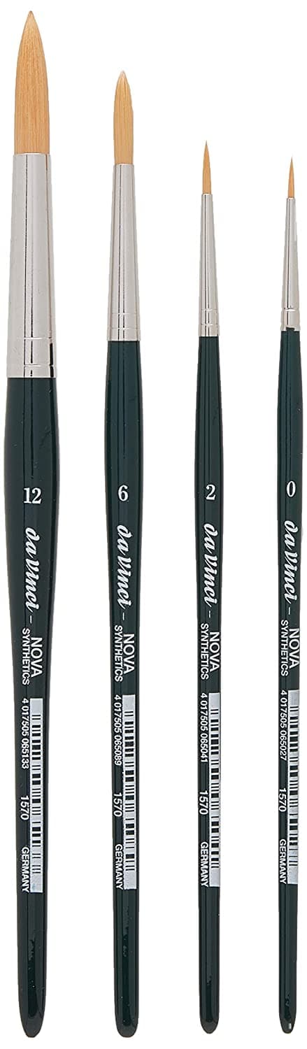 Da Vinci Series 4219 Nova Watercolor And Fluid Acrylic Rounds 4 Brush Set