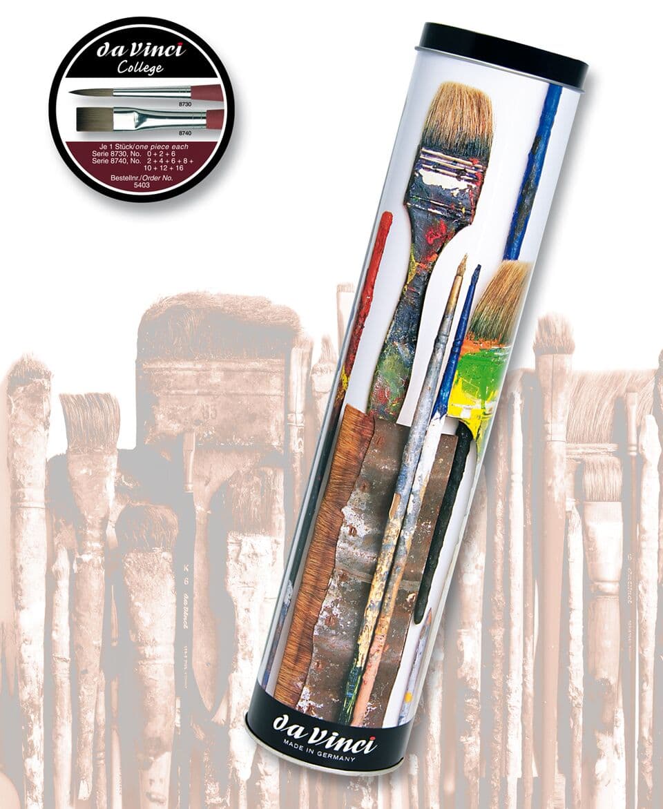 Da Vinci Series 5403 College Gift Can Brushes For Acrylic & Oil, Set Of 10