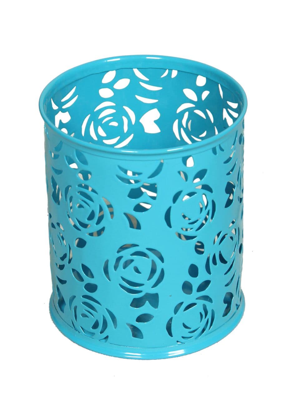 Asint Round Metal Pencil/Pen Stand (Sky Blue)