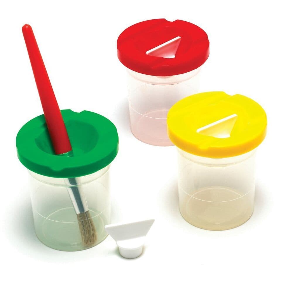 Asint Colorful Non-Spill Paint Pots & Lids- Set of 2
