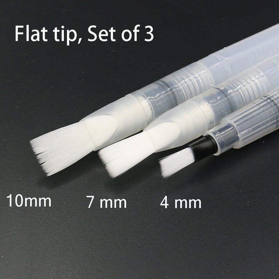 Asint Water Brush Pen Flat Tip- Set of 3 Sizes