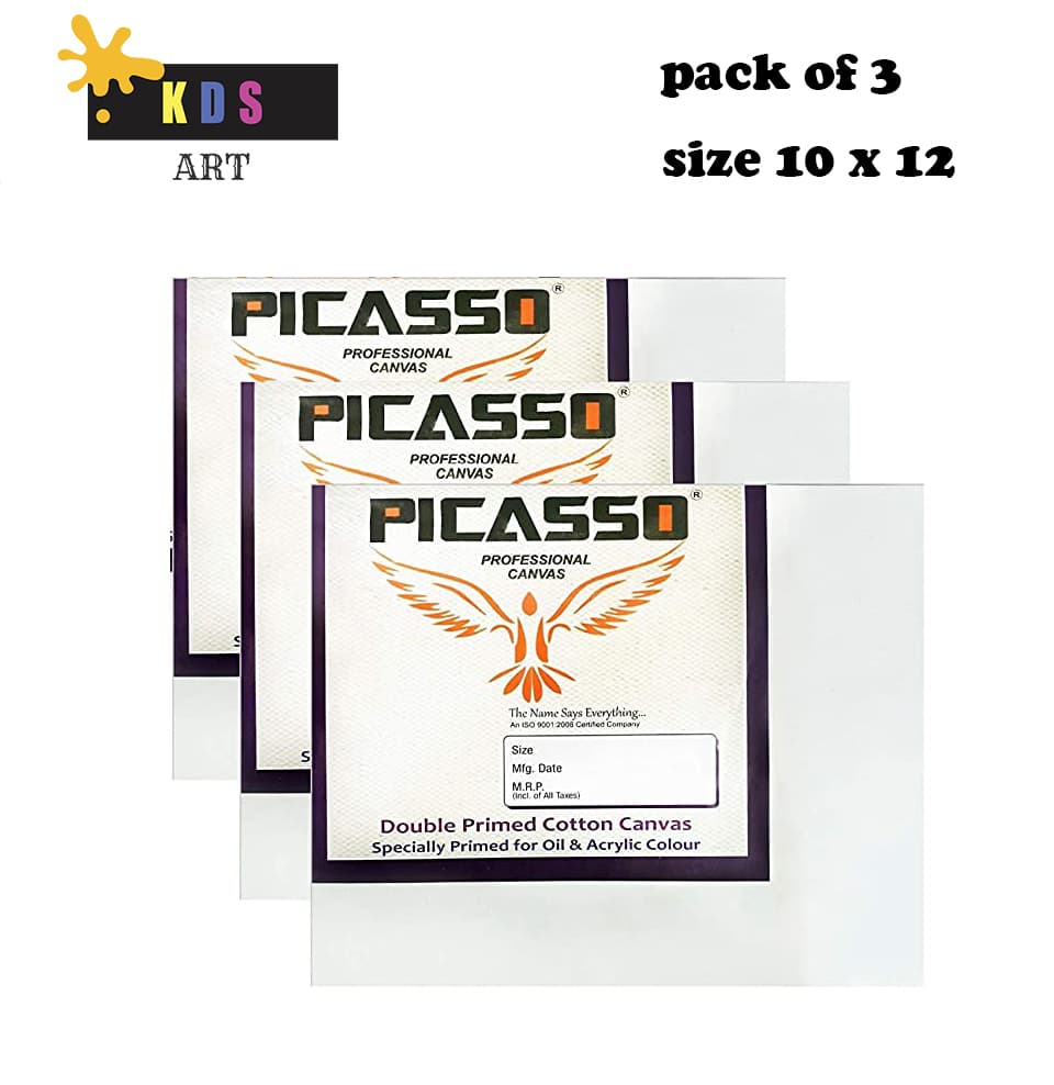 PICASSO Canvas Board 10" x 12" Inches (Pack of 3)