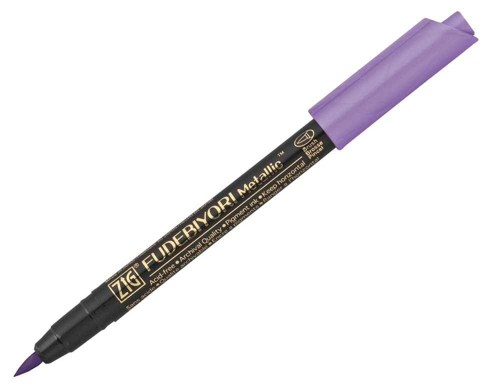 Zig Fude Brush Pen, Fudebiyori Metallic, Violet (No.124)