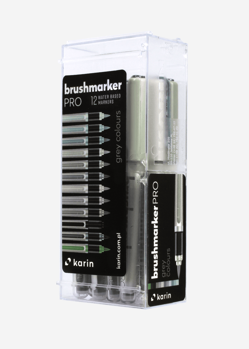 Karin Brushmarker PRO 12 Gray colors Set 27C6