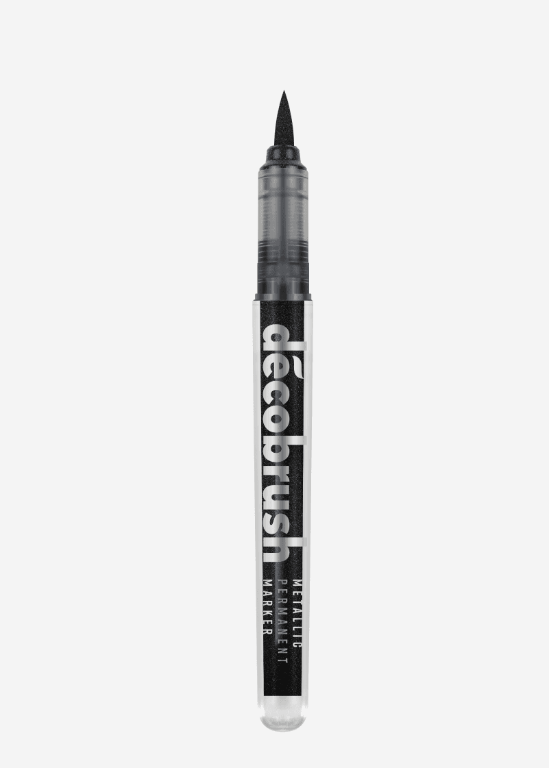Karin Deco brush Metallic Marker- Black Color