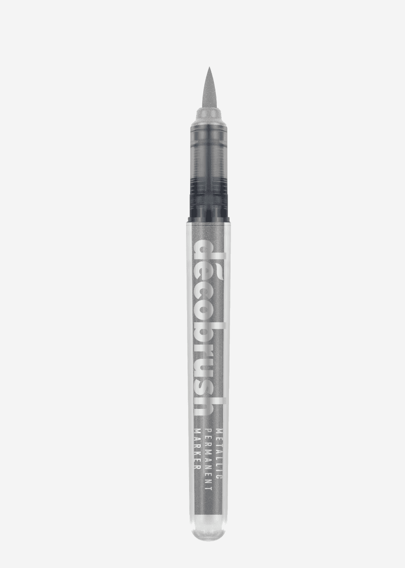 Karin Deco Brush Metallic Marker- Silver Colour