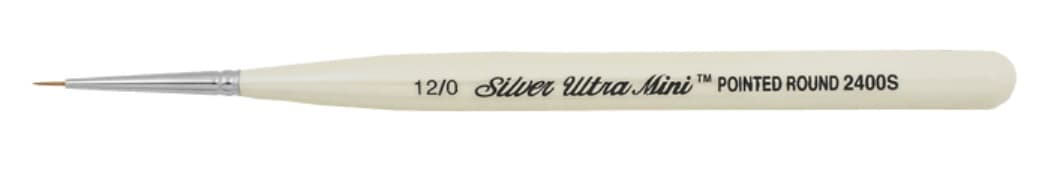 Silver Brush Ultra Mini Pointed Round Brush Sizes: 12/0 (2400S-12/0)