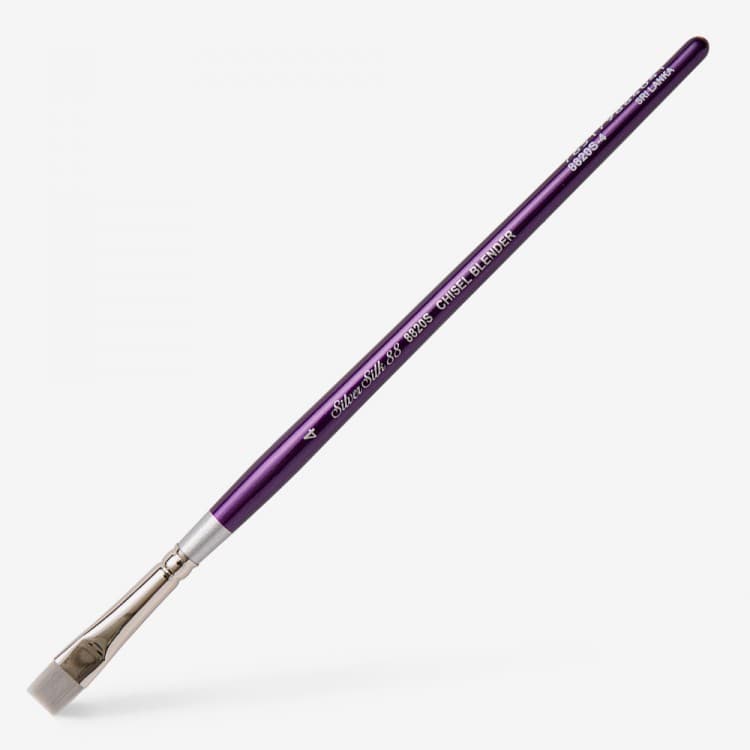 SILVER BRUSH SILVER SILK 88 SHORT HANDLE SERIES CHISEL BLENDER SIZE 4 (8820S-4)
