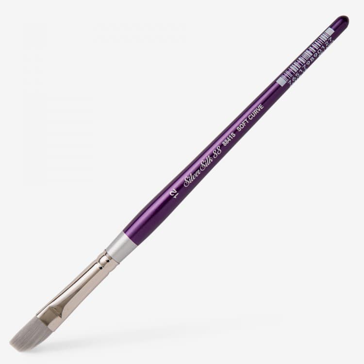 SILVER BRUSH SILVER SILK 88 SHORT HANDLE SERIES SOFT CURVE SIZE-12 (8841S-12)