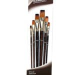Bomega Flat Best Artist Paint Brush Set ( 6 Brushes) for Acrylic, Watercolor & Oil Painting by Bomega Artist Brush