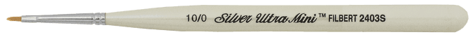 Silver Brush Ultra Mini Filbert Brush Sizes:10/0 (2403S-10/0)