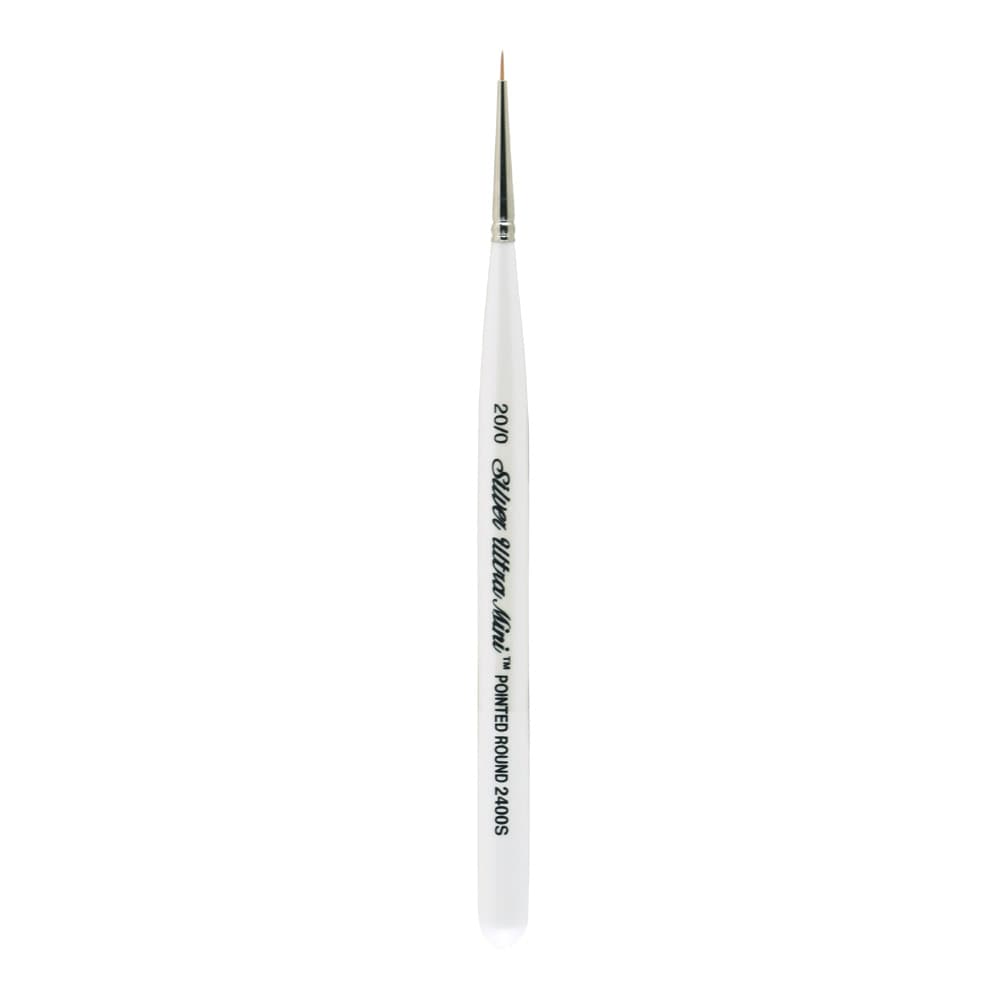 Silver Brush Ultra Mini Pointed Round Brush Sizes: 20/0 (2400S-20/0)