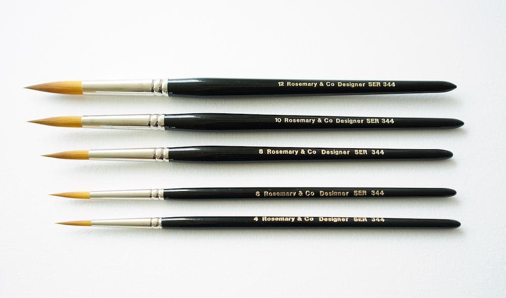 Rosemary Series 344-8 Designer Rounds Golden Synthetic Brush (Short Handle)