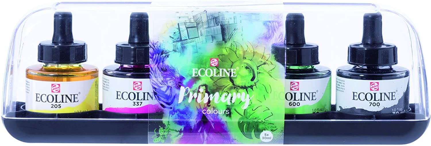 Royal Talens Ecoline Liquid Watercolor, 30ml Bottle, Set of 5 Colors