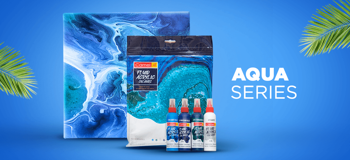 Camlin Kokuyo, Fluid Acrylic kit - Aqua Shades