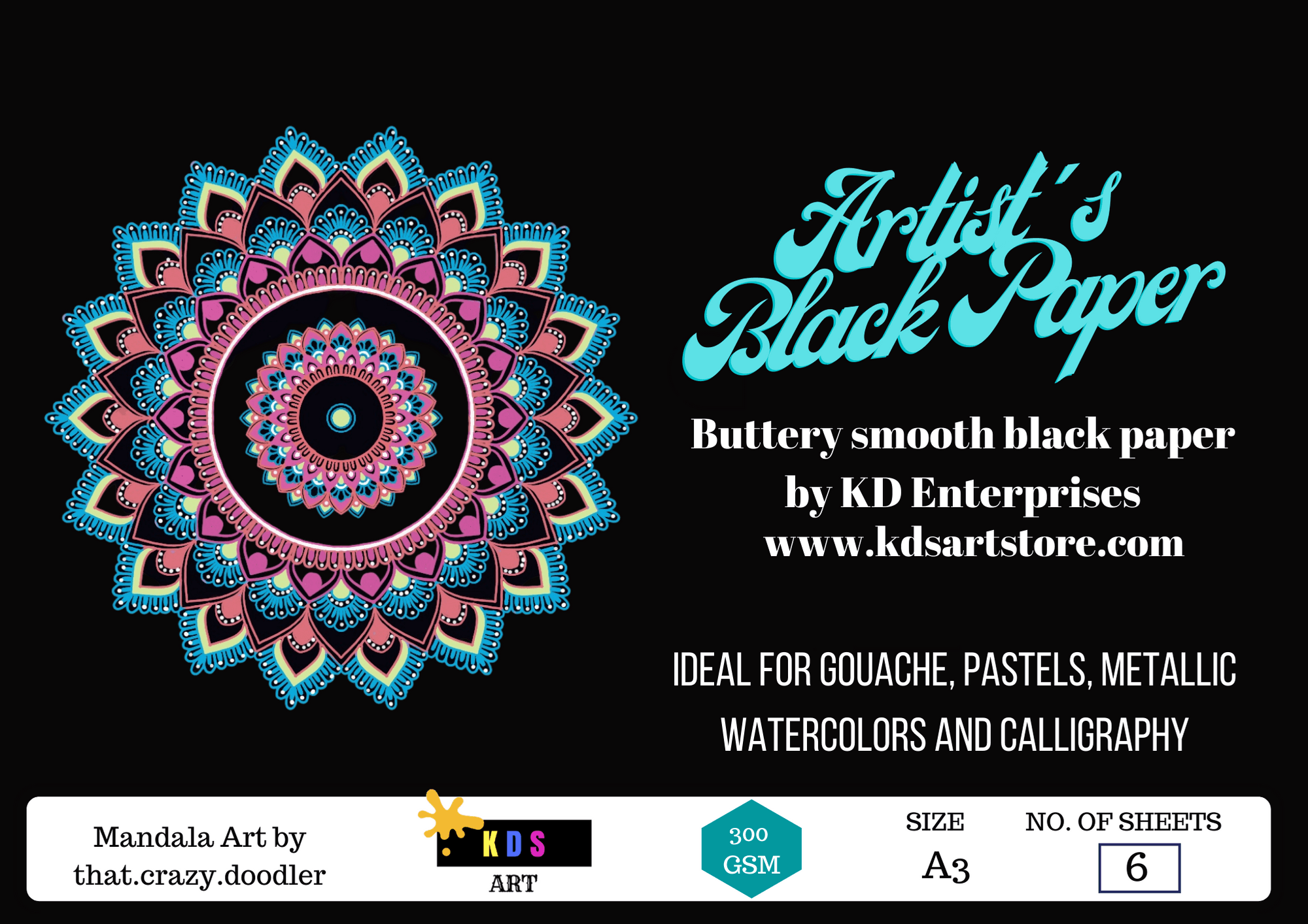 KDS Art Artist's Black Paper