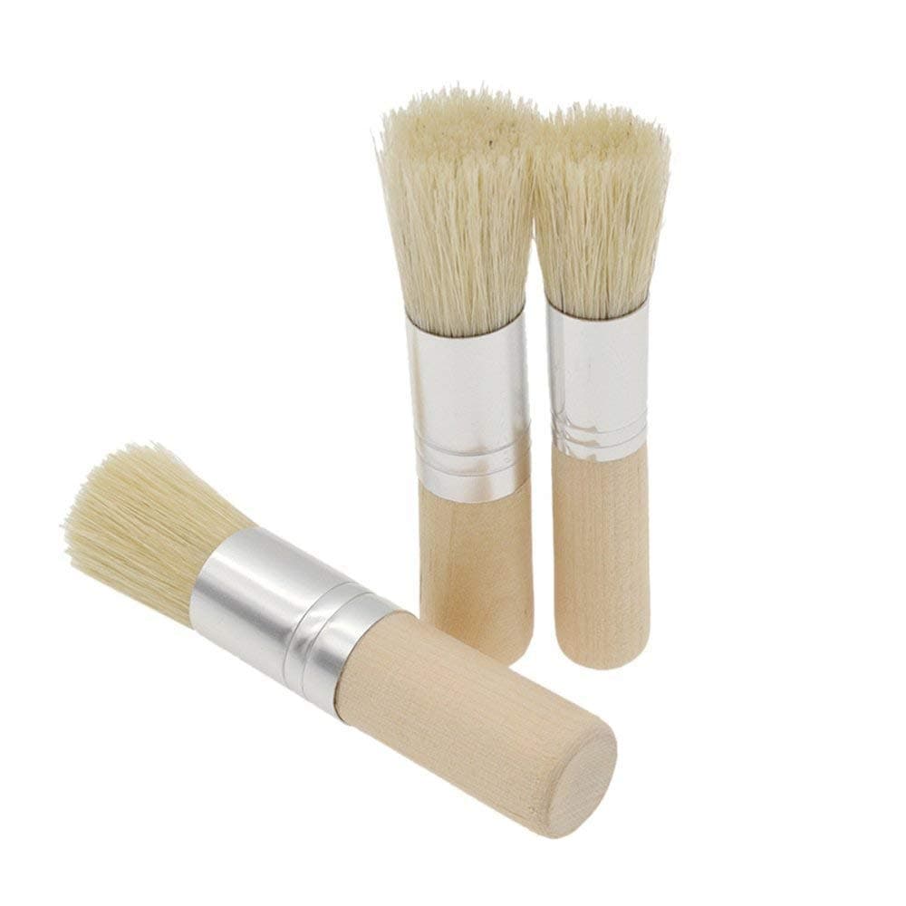 Worison Wooden Stencil Brush, Natural Bristle Brushes Perfect for Acrylic Painting, Oil Painting, Watercolor Painting, Stencil Project,  (Set of 3).
