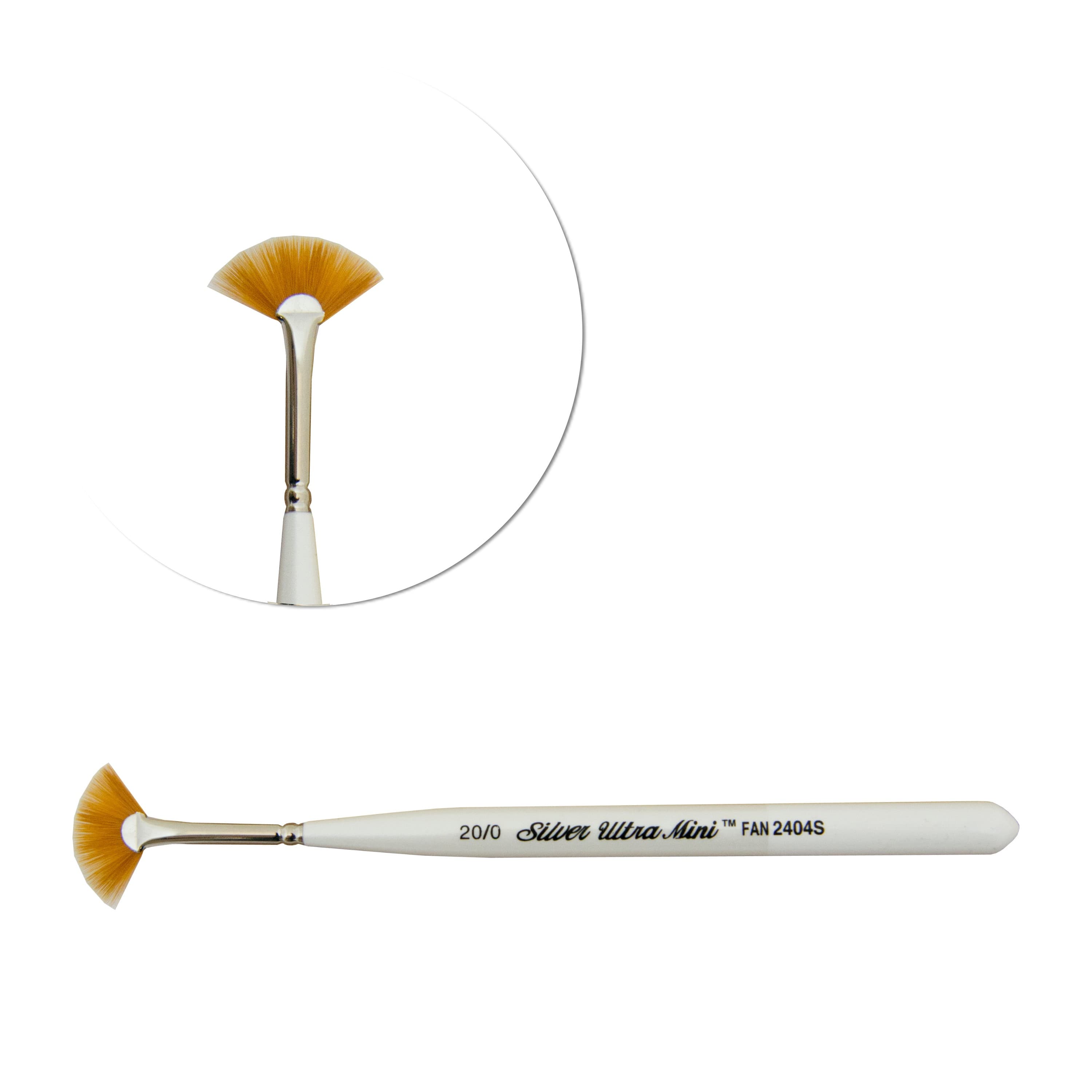 Silver ultra mini fan brush Size 20/0 (2404S-20/0)