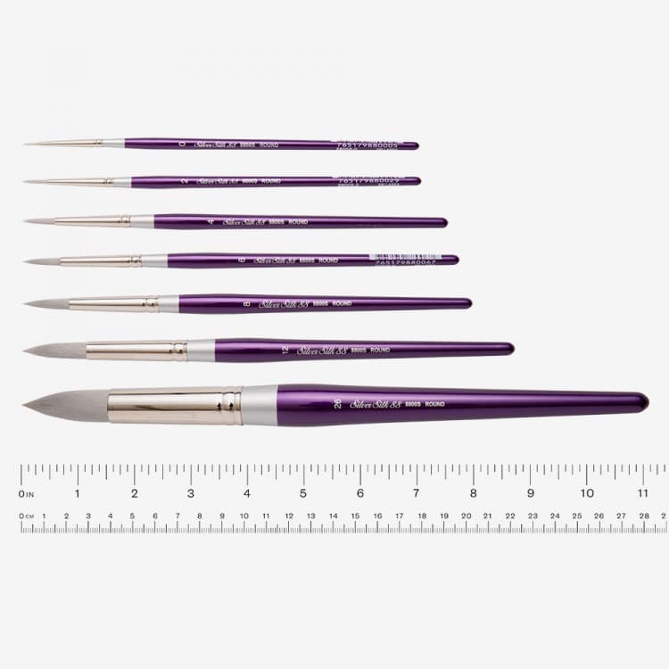 SILVER BRUSH SILVER SILK 88 SYNTHETIC BRUSH SHORT HANDLE SERIES 8800S ROUND