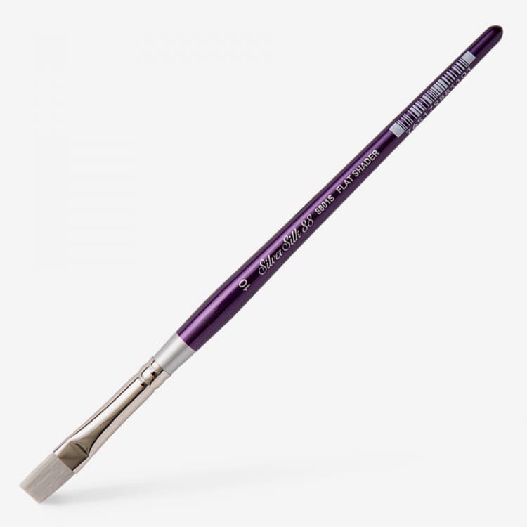 SILVER BRUSH SILVER SILK 88 SHORT HANDLE SERIES FLAT SHADER SIZE 10 (8801S-10)