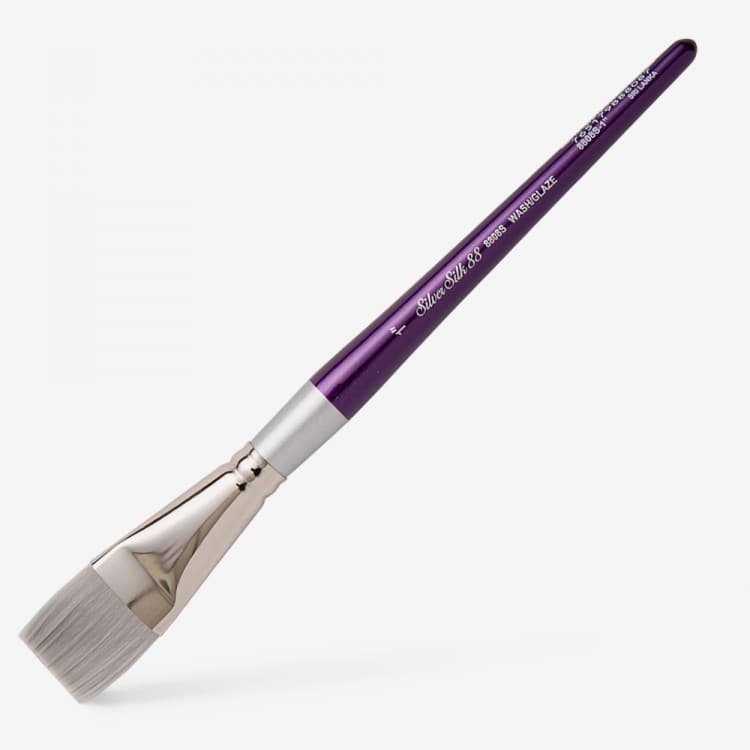 SILVER BRUSH SILVER SILK 88 SHORT HANDLE SERIES WASH/GLAZE SIZE 1 INCH (8808S-1)