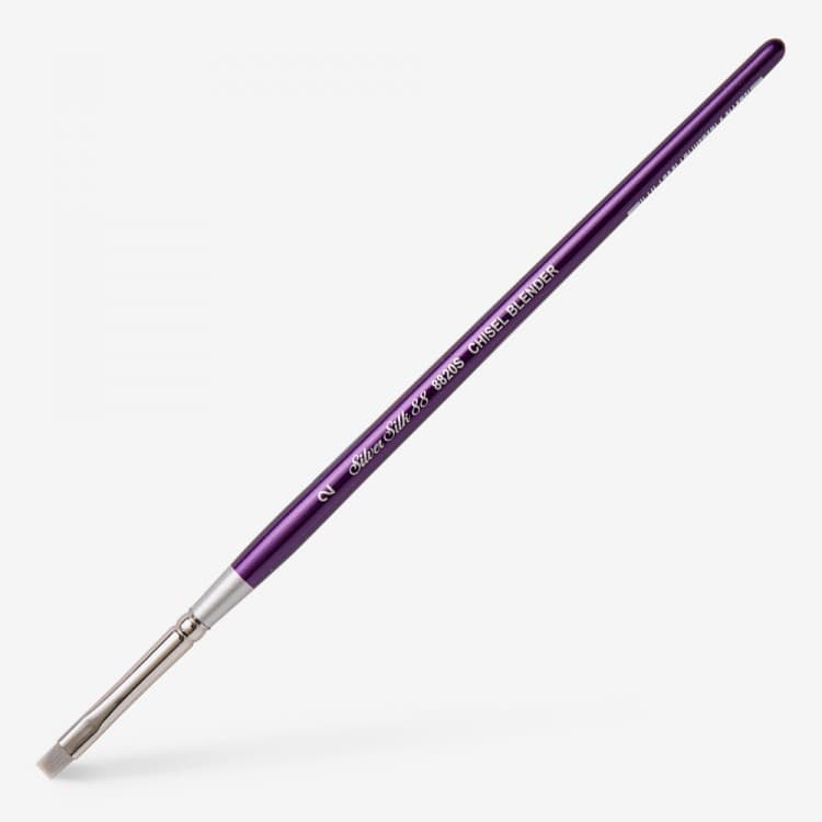 SILVER BRUSH SILVER SILK 88 SHORT HANDLE SERIES CHISEL BLENDER SIZE 2 (8820S-2)