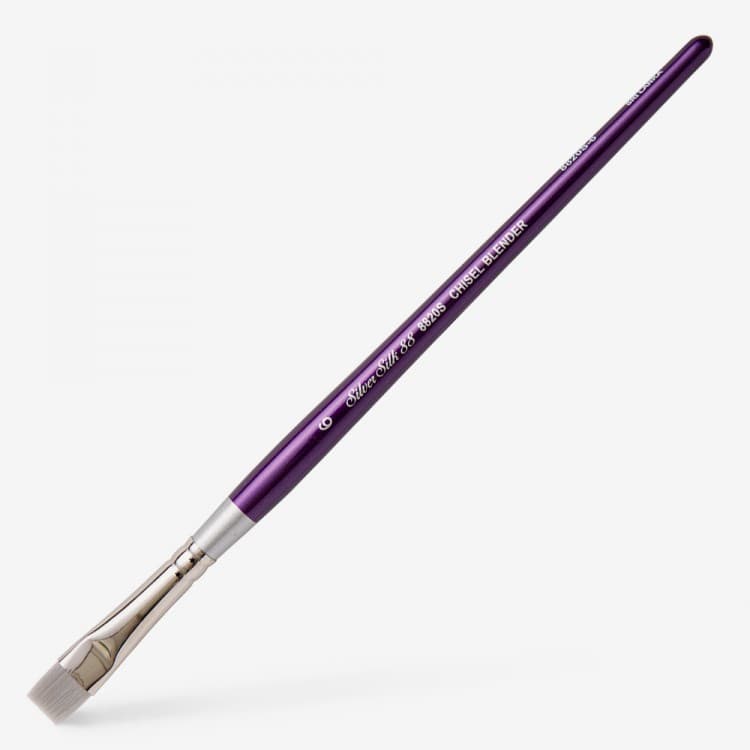 SILVER BRUSH SILVER SILK 88 SHORT HANDLE SERIES CHISEL BLENDER SIZE 6 (8820S-6)
