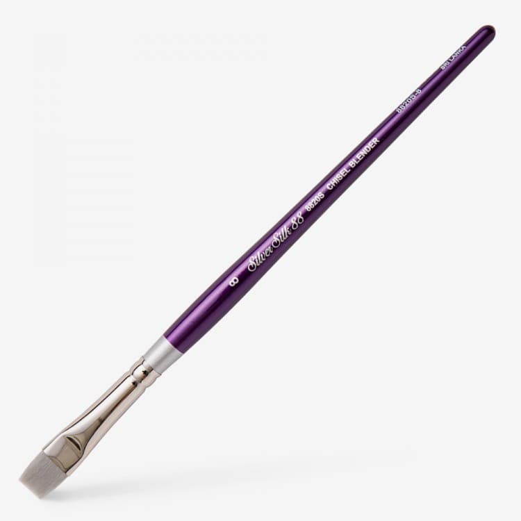 SILVER BRUSH SILVER SILK 88 SHORT HANDLE SERIES CHISEL BLENDER SIZE 8 (8820S-8)