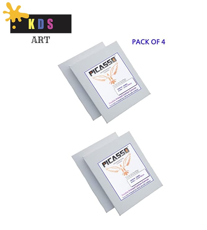 Picasso Artist Canvas Board 5" x 5" Inches (PACK OF 4)