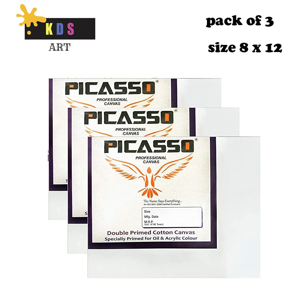 PICASSO Canvas Board 8" x 12" Inches (PACK OF 4)