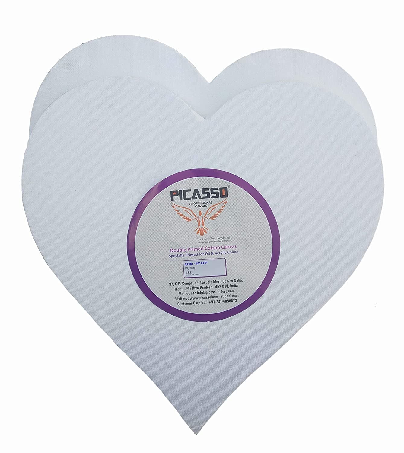 Picasso Canvas 6 x 6 Heart Shape (PACK OF 2)