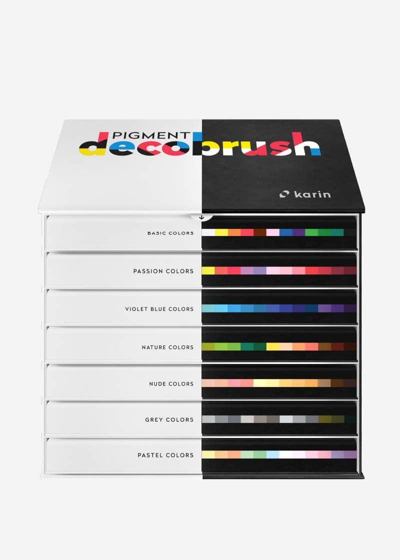 Karin Pigment Deco Brush MASTER Set 84 colors (Basic, Passion, Violet-Blue, Nature, Nude)