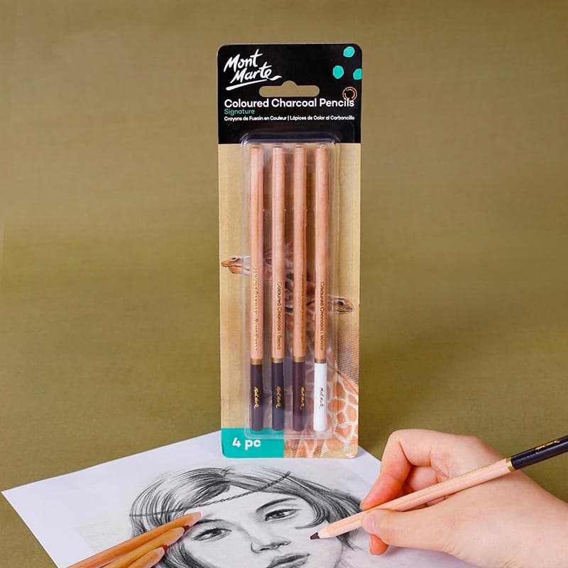 Mont Marte Colored Charcoal Pencils Set of 4