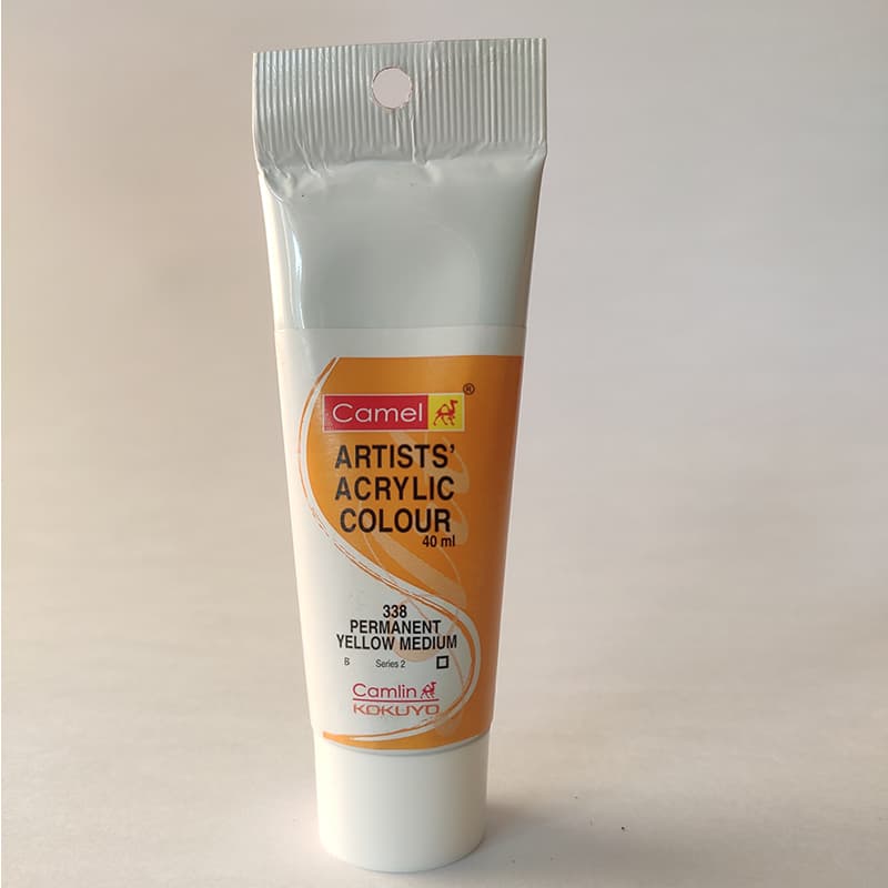 CAMEL ARTIST ACRYLIC COLOUR PERMANENT YEELOW MEDIUM TUBE 40ML