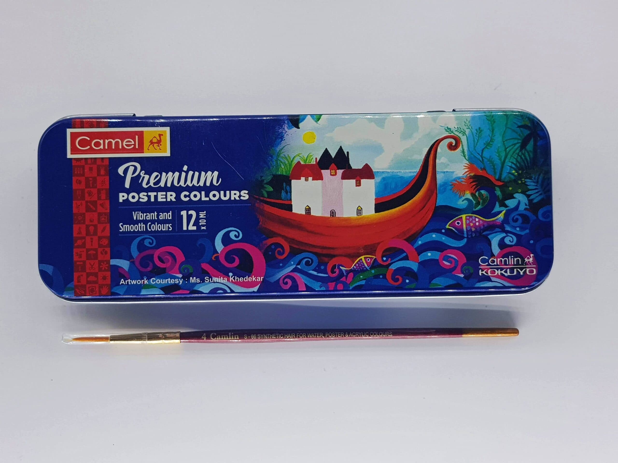 Camel Premium Poster Colors, Set -12 Shades,10ml Each