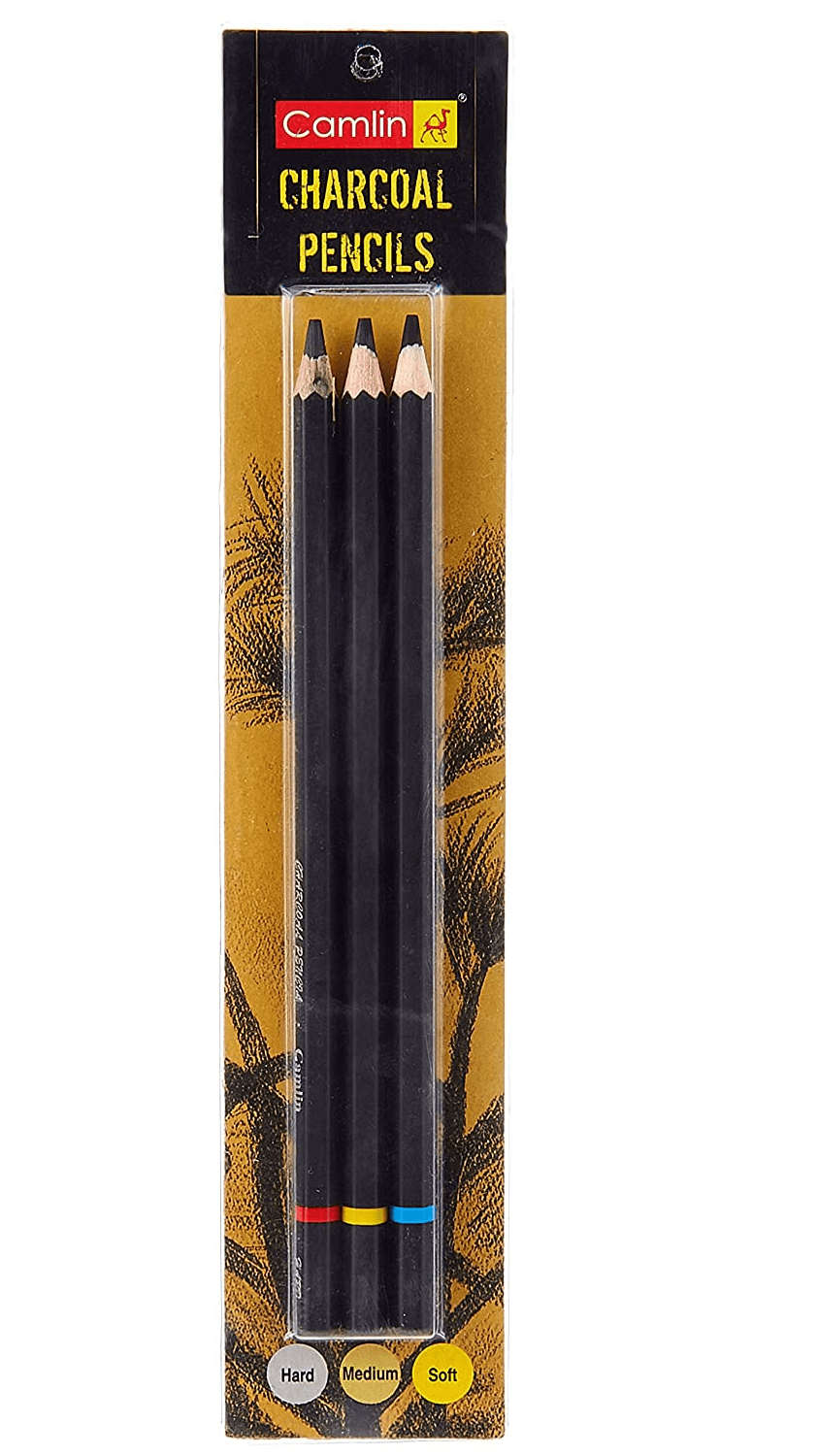 Camlin Charcoal Pencil Set -3 (Hard / Medium / Soft)