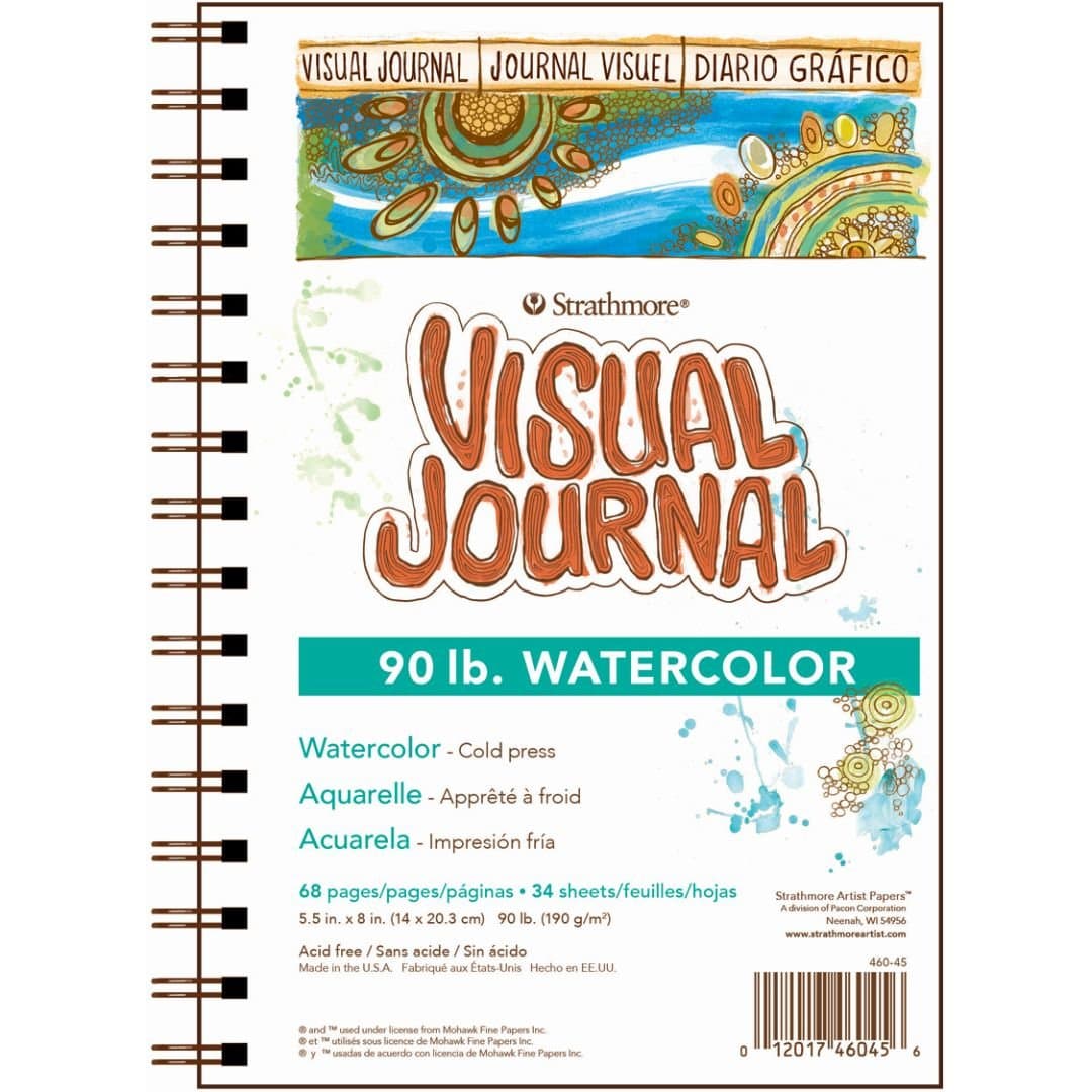 Strathmore 400 Series Visual Watercolor Journal, 90 LB 9"x12" Cold Press, Wire Bound, 34 Sheets