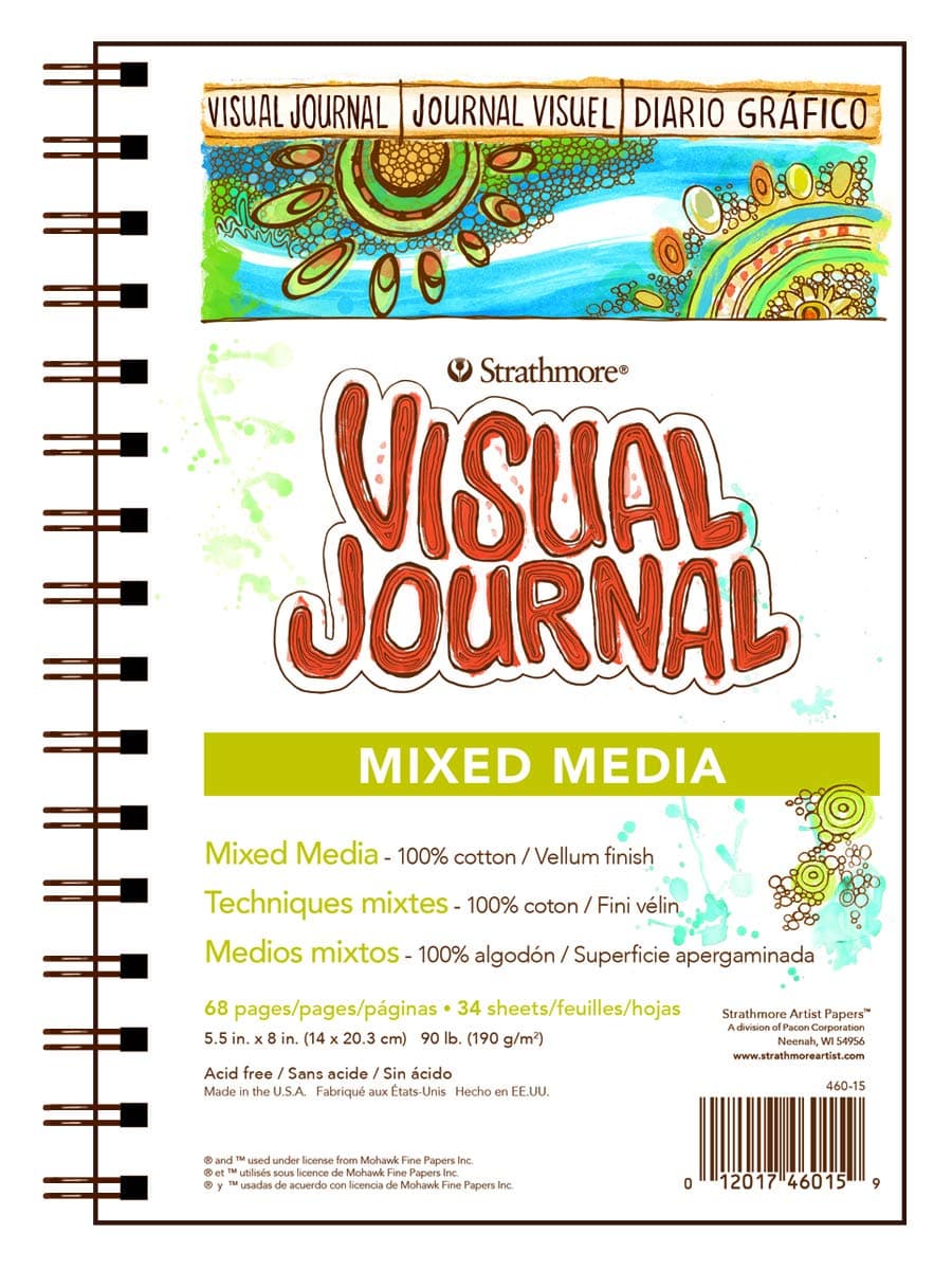 Strathmore 400 Series Visual Watercolor Journal, 90 LB 5.5"x8" Cold Press, Wire Bound, 34 Sheets