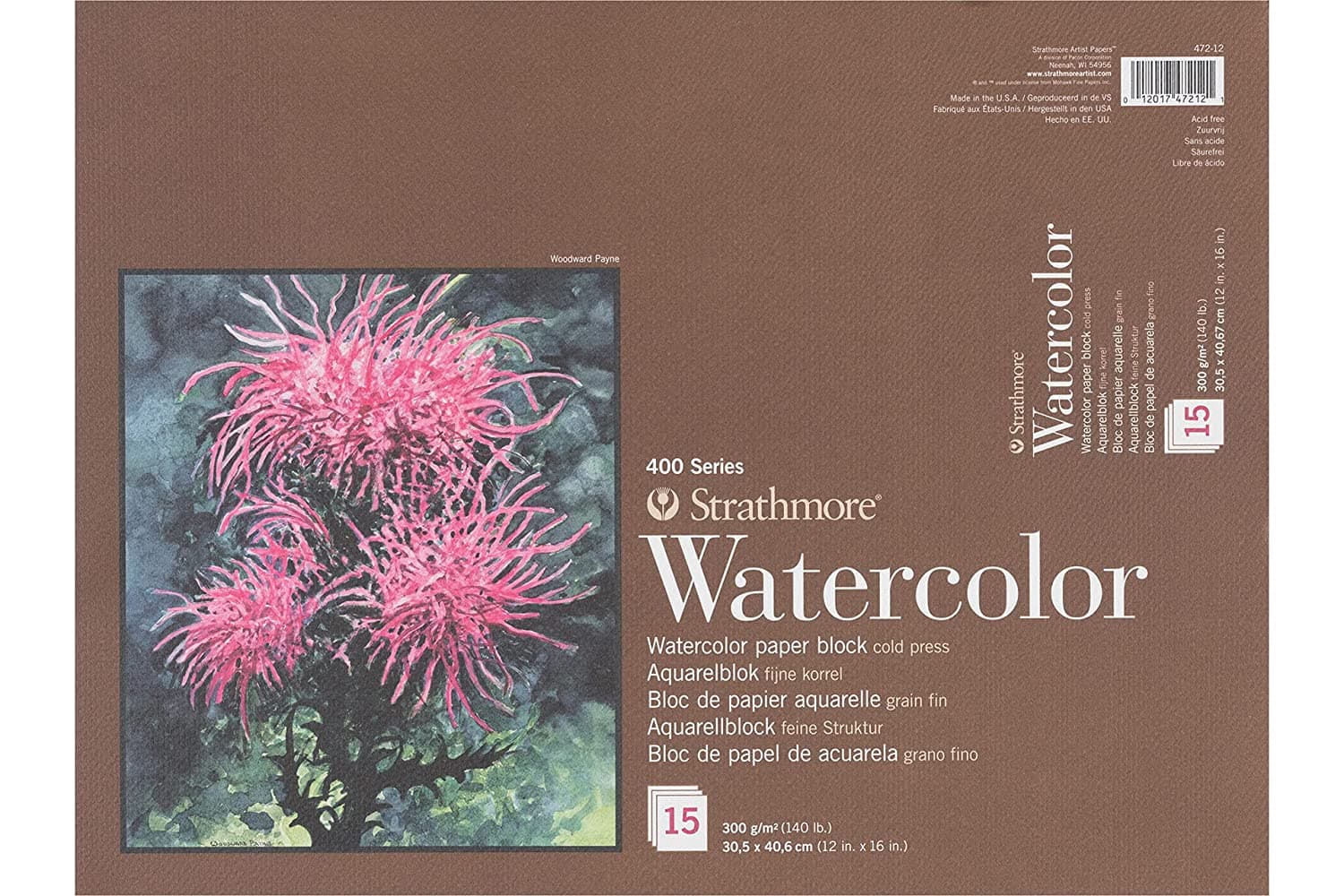 Strathmore 400 Series Artist Watercolor Paper Blocks | High Performing Acid Free Traditional Cold Press Surface Ideal for Mastering Watercolour Techniques | 12 x 16 in 300 GSM, 15 Sheets, 30.5 x 40.6 cm