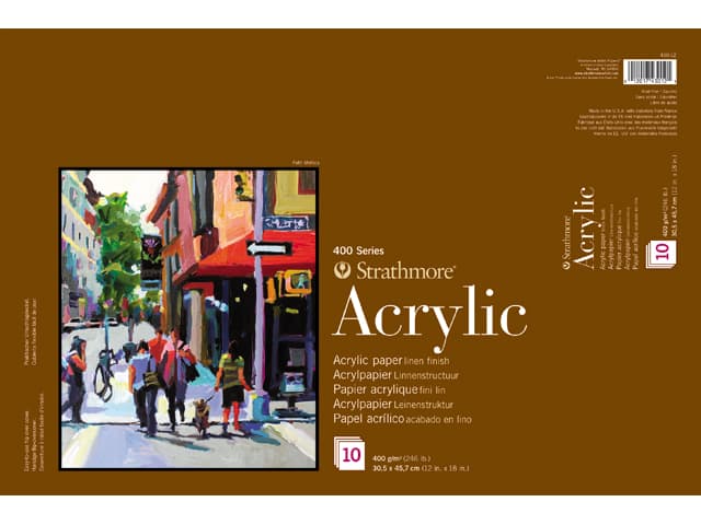 Strathmore 400 Series Acrylic Block 400gsm Texture Linen finish 12 x 18 inch