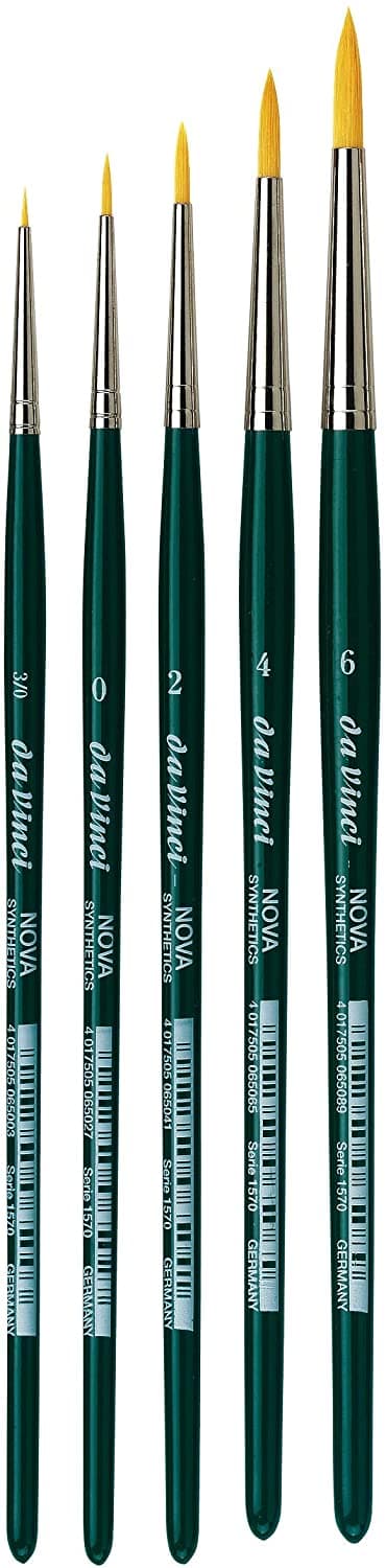 Davinci Nova Water Colour Brush Golden Synthetic Hair 1570 . Size 4