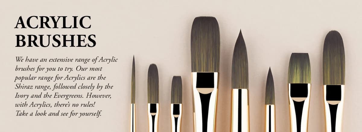 Rosemary Set 100. Acrylics Brushes (SHORT HANDLE)