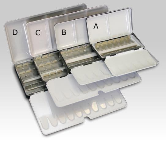 KDS Art Empty Metal Watercolor Tins Palette Paint Case Box (Open Stocks)