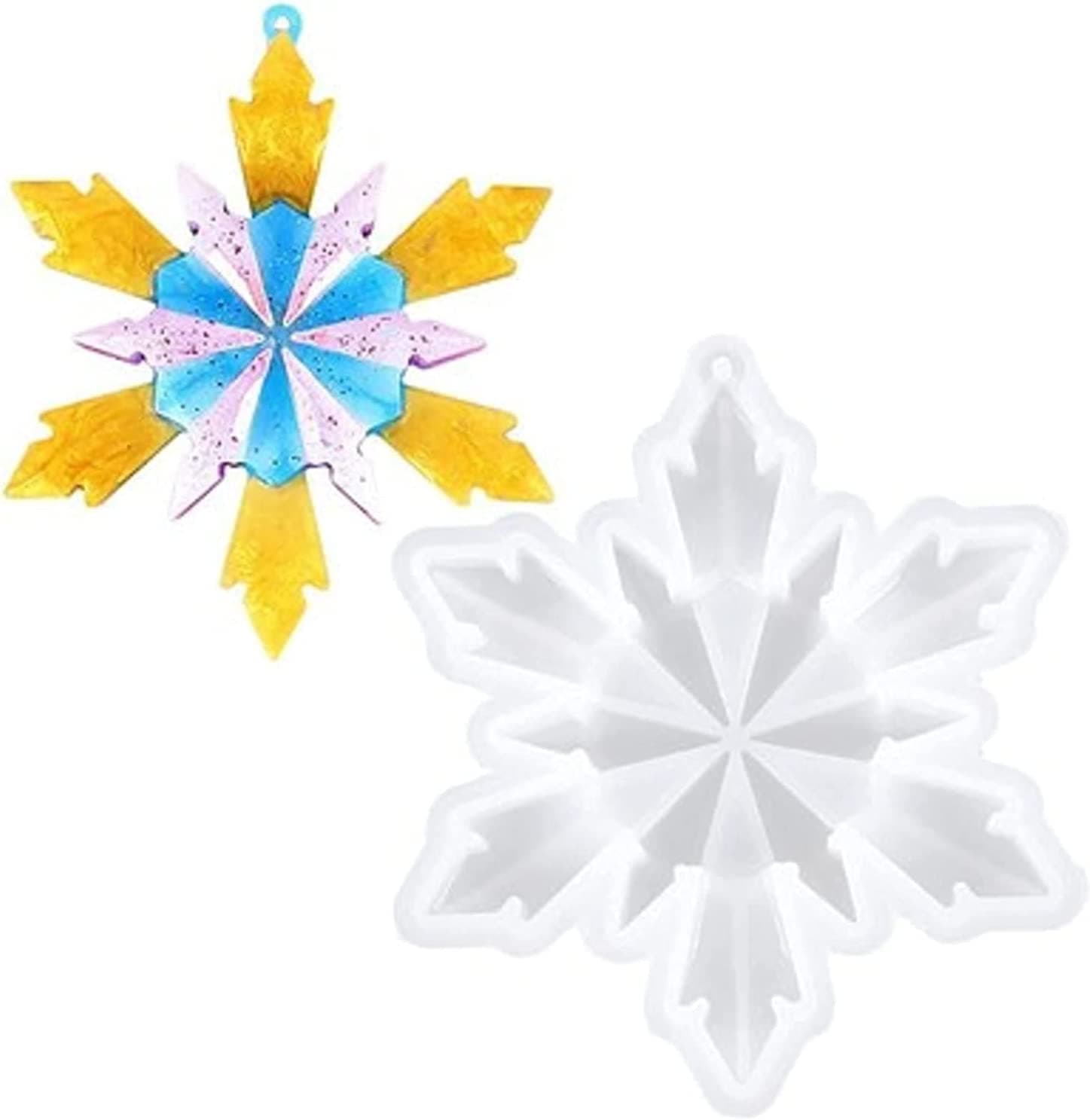 Art Shark Snowflake Shape Mold Christmas Ornaments Pendant Silicone Mould for Epoxy Resin, Keychain Charms, Jewelry Pendant ,Candle etc.