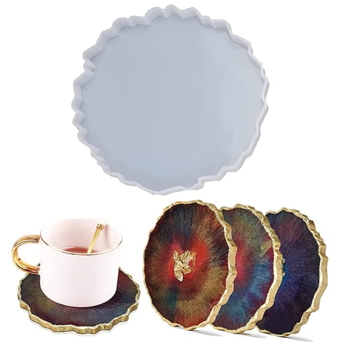 Art Shark Round Silicone Resin Coaster Moulds for DIY for Epoxy Resin, Keychain Charms, Jewelry Pendant ,Candle etc.