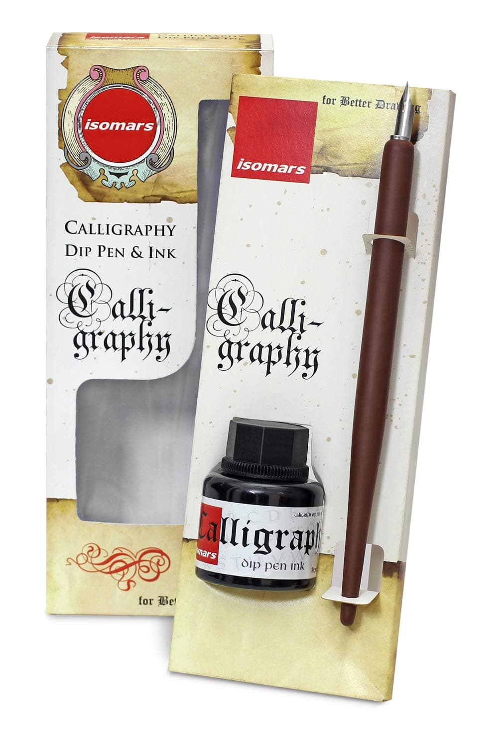 Isomars Dip Pen Wooden Holder Set