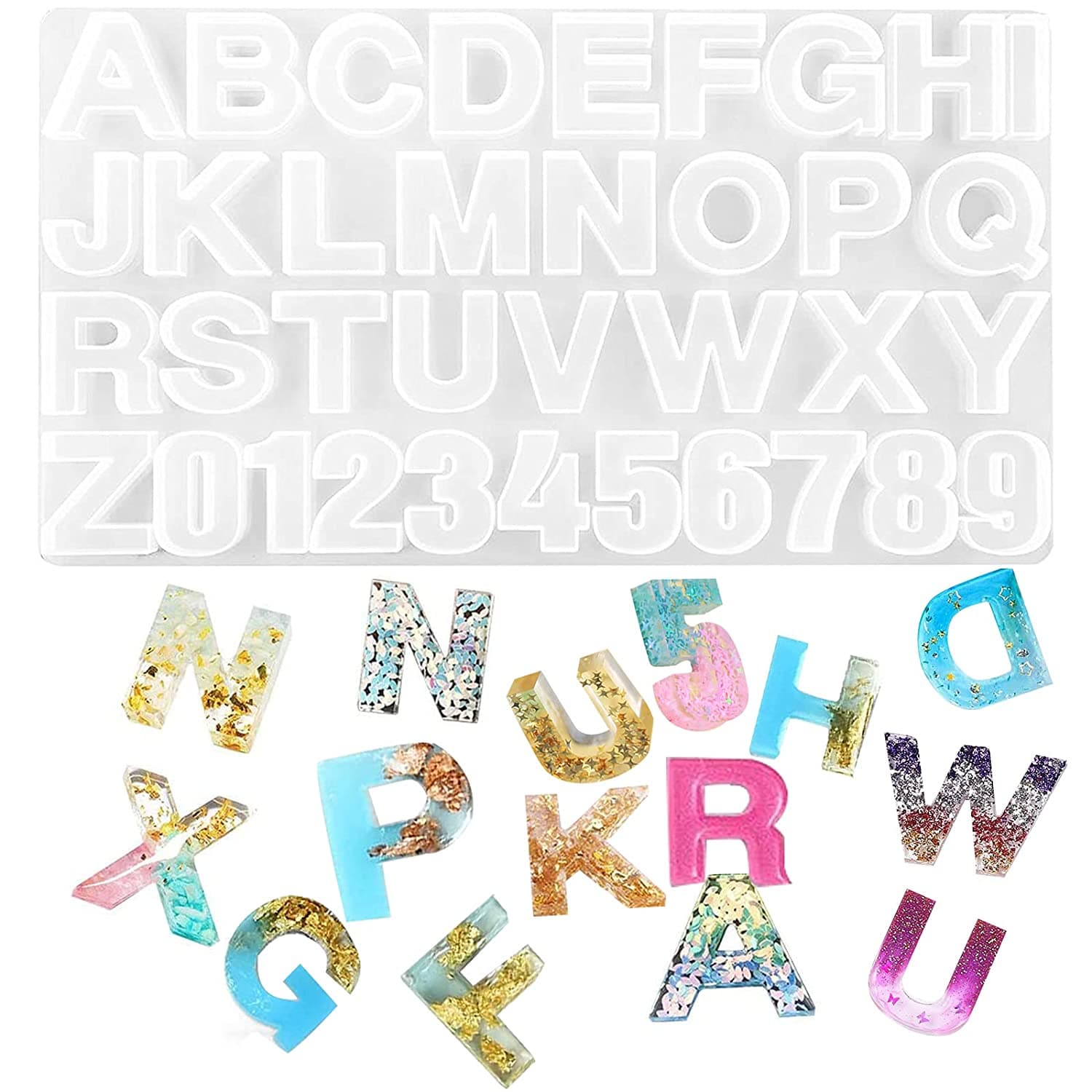 Art Shark Big Alphabet and Number Shape Mould for Epoxy Resin, Keychain Charms, Jewelry Pendant ,Candle etc.
