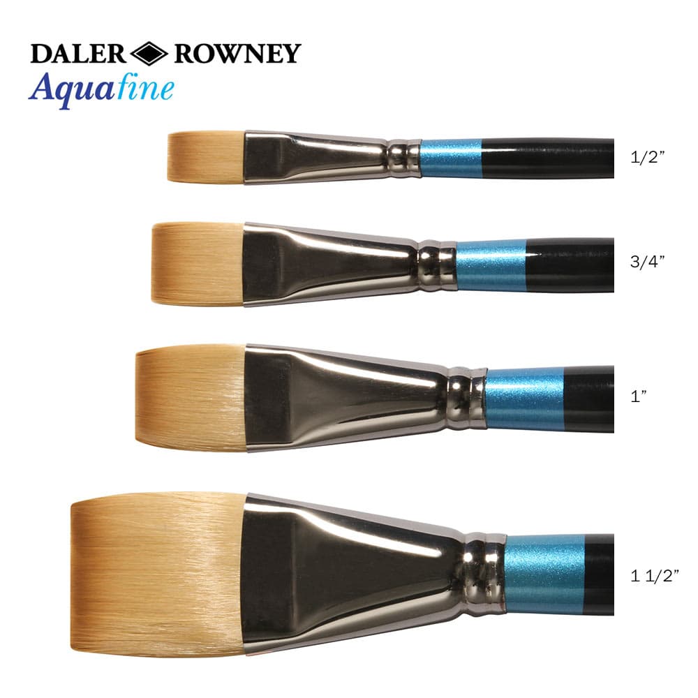Daler Rowney Aquafine Short Flat Brushes Short Handle Series AF55 Size 3/4"