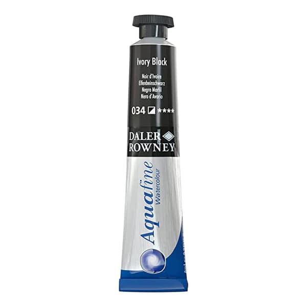 Daler-Rowney Aquafine Watercolour Metal Tube (8Ml- Ivory Black-034)