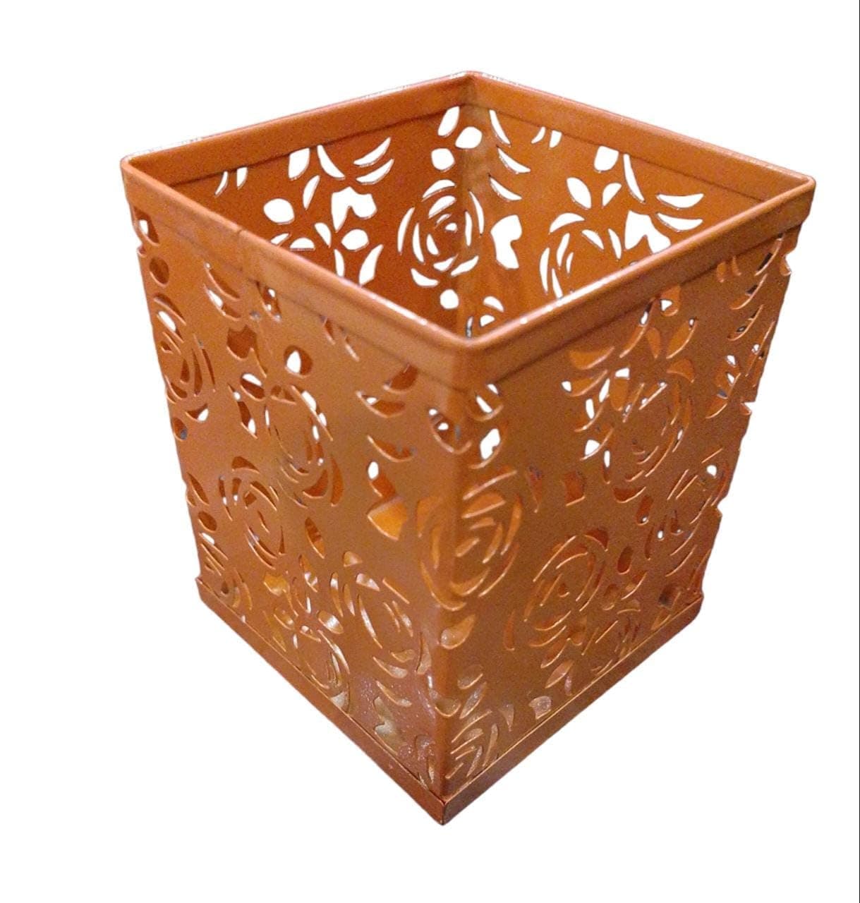 ASINT_Metal Mesh Pencil/Pen Stand Square Pen Cups (orange)